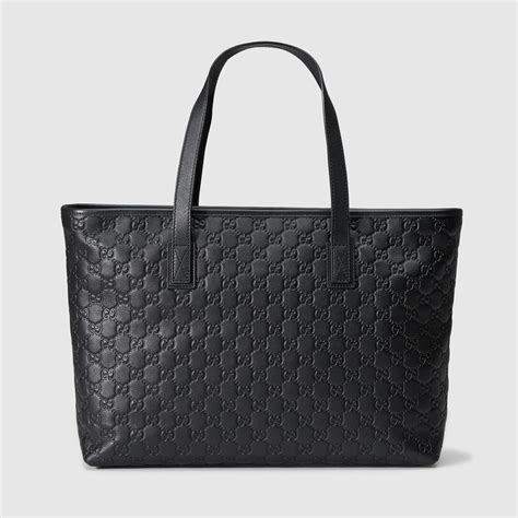 gucci tote bag canvas black|Gucci tote bag black leather.